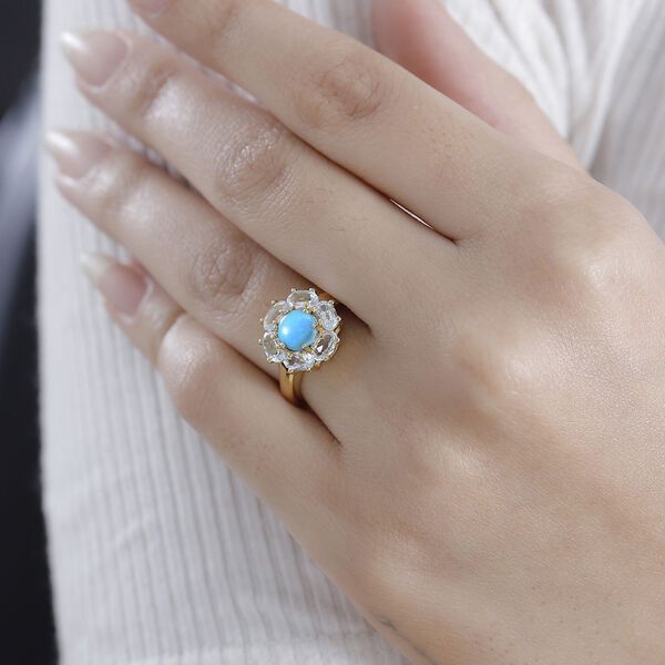 AAA Sleeping Beauty T&uuml;rkis und himmelblauer Topas Ring - 2,62 ct. image number 3