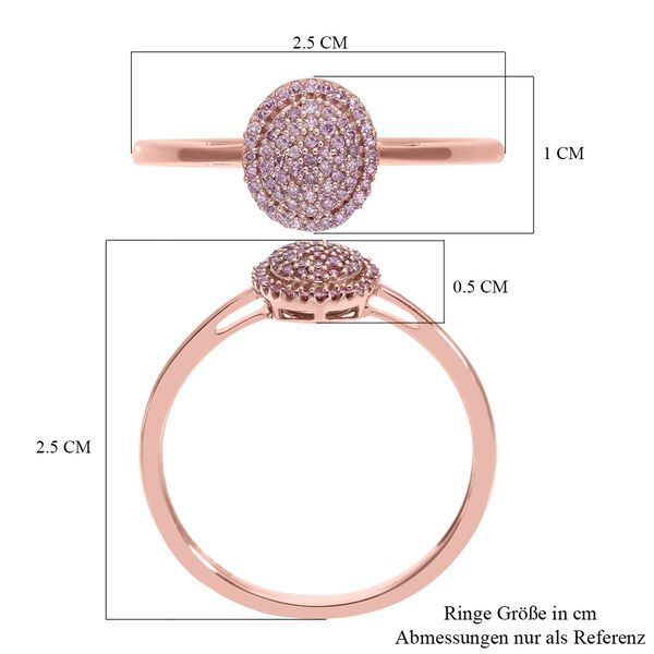 ILIANA SGL zertifizierter I1 nat&uuml;rlicher rosa Diamant-Ring - 0,25 ct. image number 4