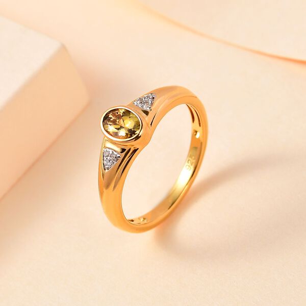 AA natürlicher goldener Tansanit und Zirkon-Ring - 0,49 ct. image number 2