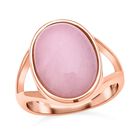 Rosenquarz-Ring, reiner Edelstahl roséfarben  ca. 10,00 ct image number 3