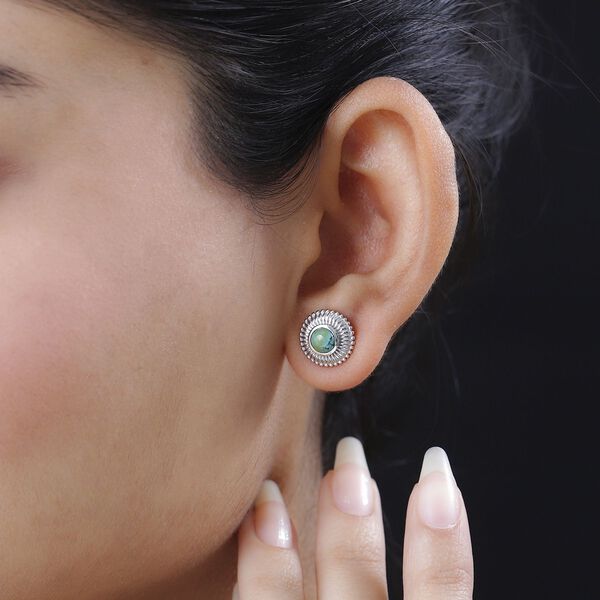 Sierra Nevada Türkis Solitär Ohrringe - 1,20 ct. image number 2