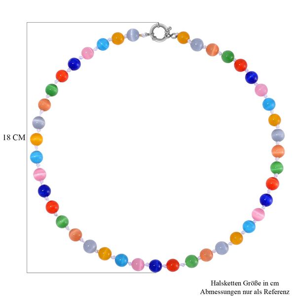 Mehrfarbige Katzenaugen Halskette mit Chatoyance-Effekt, 50 cm image number 5