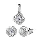 Moissanit Schmuckset 925 Silber rhodiniert ca. 0.75 ct