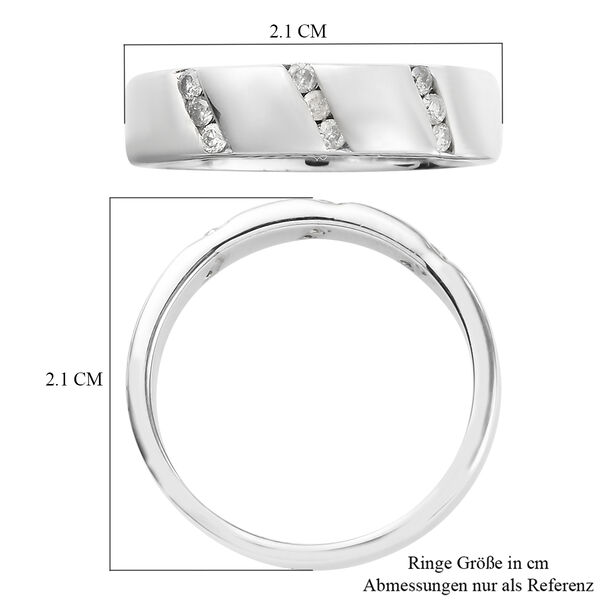 Diamant Band Ring 925 Silber Platin-&Uuml;berzug image number 6