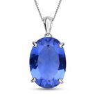 Farbwechsel Fluorit-Anhänger mit Kette, 925 Silber rhodiniert ca. 14.44 ct