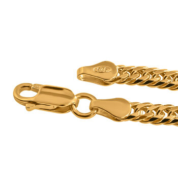 Doppeltes Panzer-Gliederarmband 19cm in vergoldetem Silber