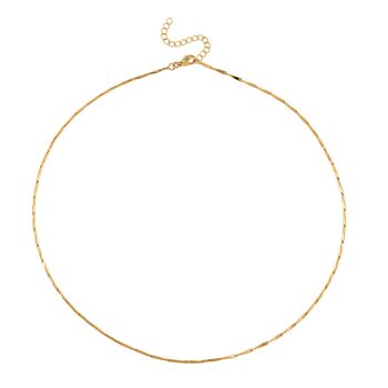 5er-Set Halsketten, ca. 45 cm + 5 cm Extender, Nickelfreies Messing Goldfarben