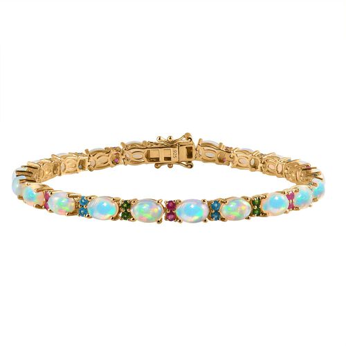AA Natürliches, äthiopisches Welo Opal und Multi-Edelstein-Armband image number 0
