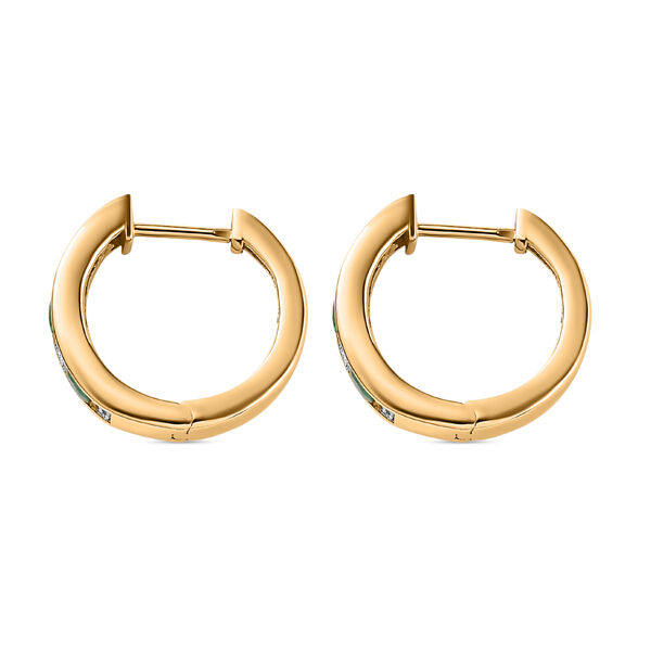 Kagem sambische Smaragd und Zirkon Creolen - 1,17 ct. image number 4