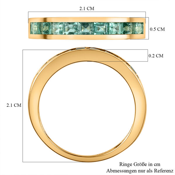 Kagem sambischer Smaragd-Ring, 925 Silber vergoldet (Gr&ouml;&szlig;e 17.00) ca. 0,86 ct image number 7