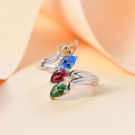 J Francis gefertigt mit Swarovski - Mehrfarbiger Swarovski Zirkonia-Ring