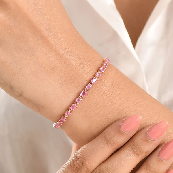 D'Joy Ilakaka rosa Saphir und Diamant 19cm Armband - 7,59 ct. image number 2