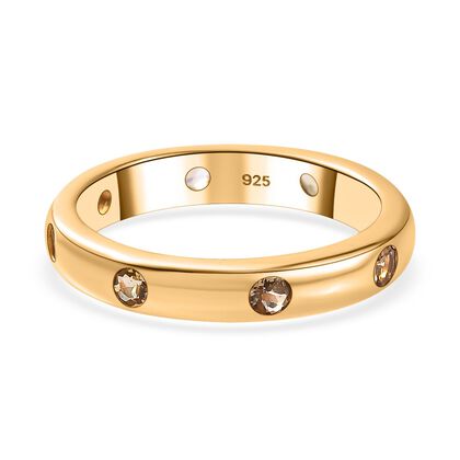 AA Nat&uuml;rlicher goldener Tansanit Ring, 925 Silber Gelbgold Vermeil, (Gr&ouml;&szlig;e 20.00) ca. 0.59 ct