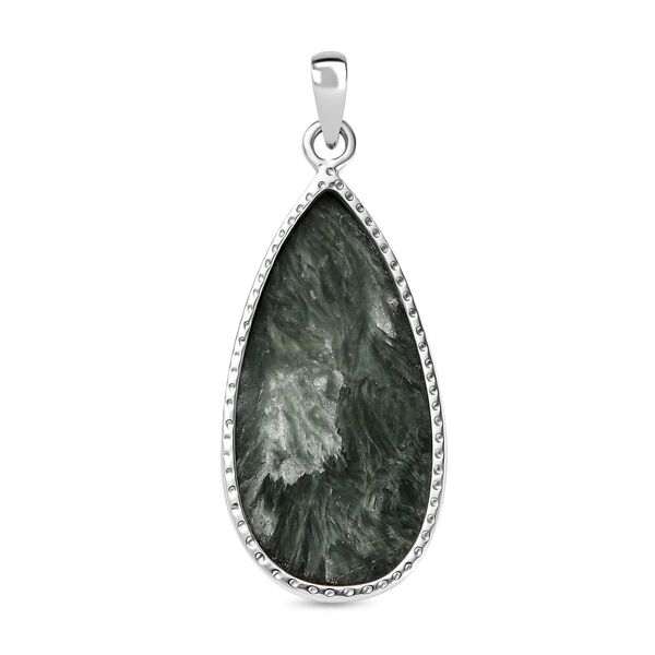 Sibirischer Seraphinite Anhänger 925 Silber rhodiniert ca. 19,42 ct. image number 5