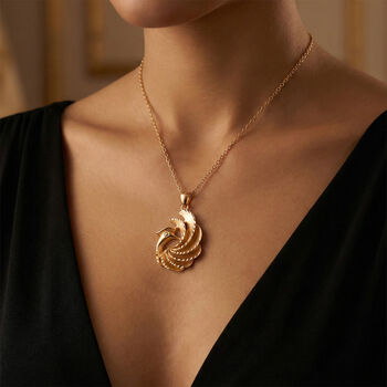 GOLD LOOKS - Pfau Halskette, Nickelfreies Messing, ca. 50 cm + 5 cm Extender, ca. 9,50g