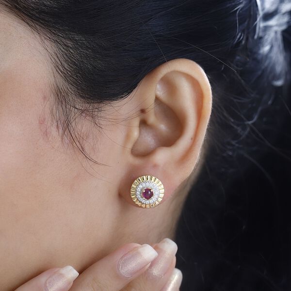 AA Afrikanischer Rubin Ohrringe, ca. 1,24 ct image number 3