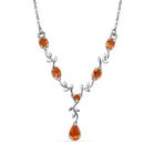 Salamanca Feuer opal Halskette ca. 45 cm 925 Silber platiniert ca. 0.77 ct