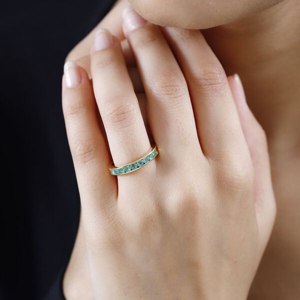 Kagem sambischer Smaragd-Ring in 925 Silber mit Gelbgold Vermeil - 0,73 ct. image number 3