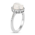 Regenbogen Mondstein und Zirkon-Ring, 925 Silber platiniert  ca. 2,71 ct image number 4