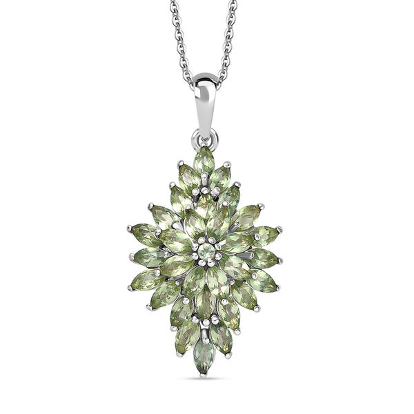 Nat&uuml;rlicher gr&uuml;ner Apatit Schmuckset 925 Silber rhodiniert ca. 2.50 ct