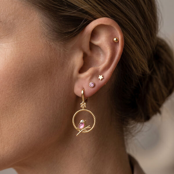 D'Joy Flamingo Mondstein und schwarze Spinell Ohrringe - 1 ct. image number 2