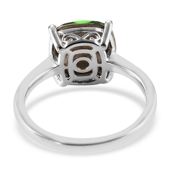 LUSTRO STELLA &Ouml;sterreichischer Farn Gr&uuml;ner Kristall Solit&auml;r Ring 925 Silber Platin-&Uuml;berzug image number 5