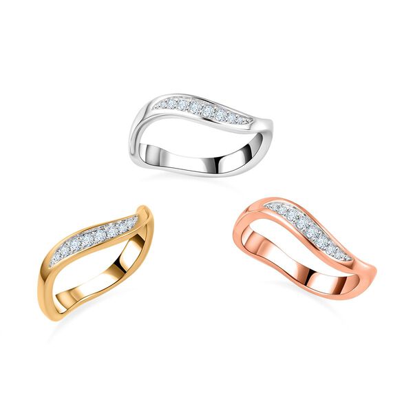 3er-Set- Moissanit Ringe - 0,59 ct. image number 6