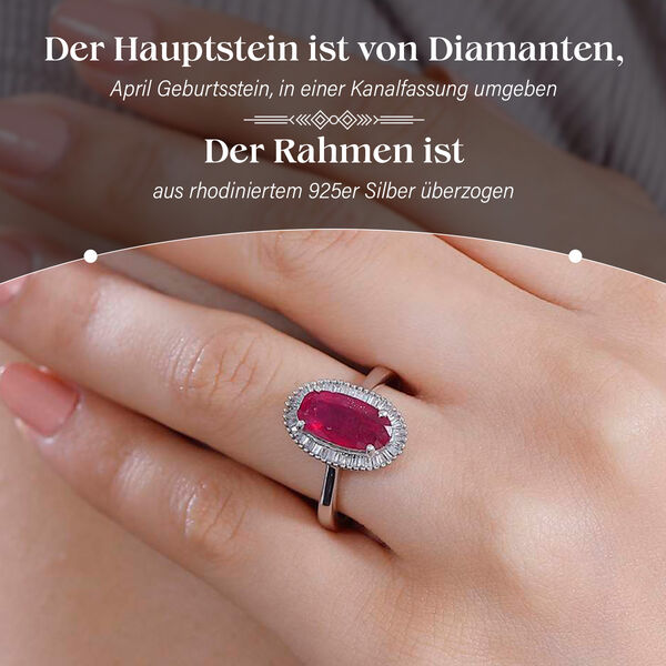 Afrikanischer Rubin und Diamant-Ring - 3,61 ct. image number 3