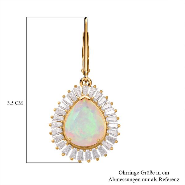 D'Joy AAA nat&uuml;rliche, &auml;thiopische Welo Opal und Moissanit Ohrringe - 5,64 ct. image number 5