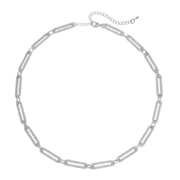 Wei&szlig;e Kristall-Halskette, 45 cm - 2,28 ct.