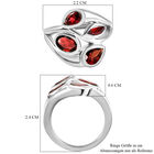 Roter Granat-Ring, reines Messing platiniert (Größe 16.00) ca. 2,70 ct image number 6