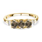 AAA Turkizit und weißer Diamant P1 Ring, 585 Gelbgold (Größe 17.00) ca. 2.71 ct