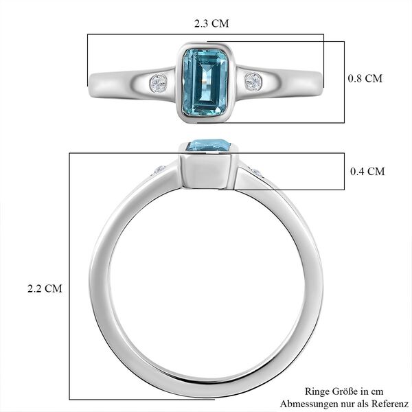 Espirito Santo AAA Aquamarin und Zirkon Ring, ca. 0.59 ct. image number 7