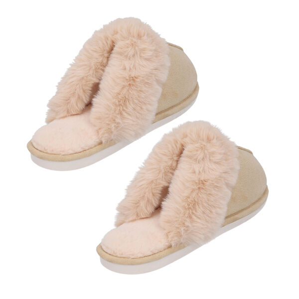 Superweiche Wildleder Kunstfell Hausschuhe, Gr&ouml;&szlig;e 36-37, Beige image number 4