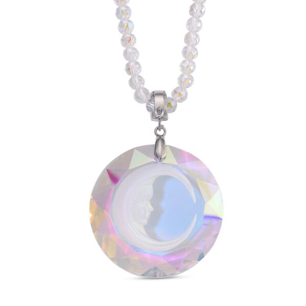 Wei&szlig;er Kristall Anh&auml;nger mit Kette ca. 60 cm + 5 cm Extender image number 4