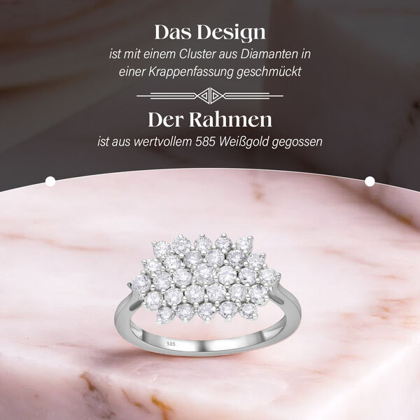 SGL zertifizierter I1 GH Diamant-Ring  in 585 Weißgold- 1 ct. image number 3