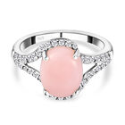 Rosa Opal und weißer Zirkon-Ring, 925 Silber platiniert  ca. 2,52 ct image number 0