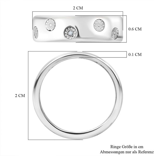 Wei&szlig;er Diamant Ring 925 Silber rhodiniert (Gr&ouml;&szlig;e 17.00) image number 7