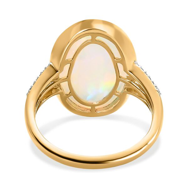 AAAA nat&uuml;rlicher, &auml;thiopischer Welo Opal und Diamant-Ring in 585 Gelbgold - 8,18 ct. image number 8