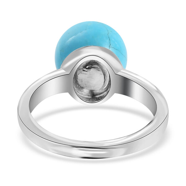 Natürlicher Sleeping Beauty Türkis und Schwarzer Spinell Ring 925 Silber Platin-Überzug image number 6