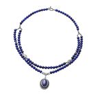 Lapislazuli-Halskette, ca. 50 cm, silberfarben ca. 247,00 ct