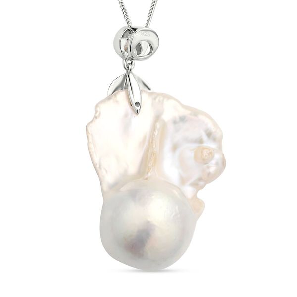 S&uuml;&szlig;wasser Perlen-Anh&auml;nger mit Kette, 925 Silber rhodiniert ca. 0.09 ct image number 5