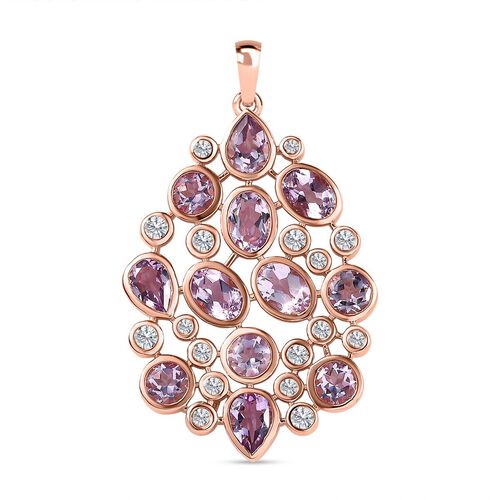 AA Rose De France Amethyst Anhänger 925 Silber Roségold Vermeil ca. 8,29 ct. image number 0