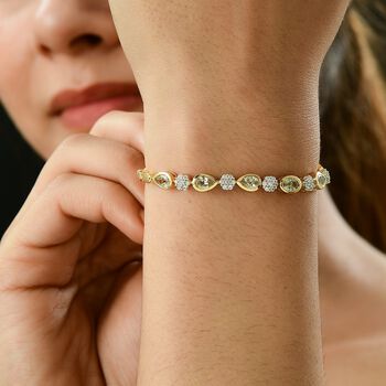 AAA Turkizit und Zirkon-Armband - 3,61 ct.