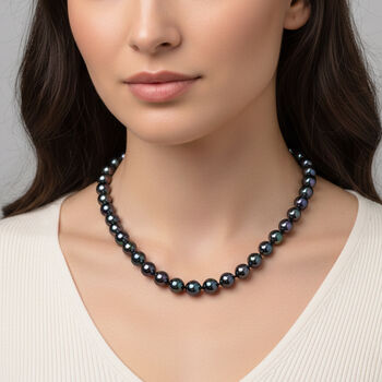 Pfauenfarbene Muschelkernperle 60cm Halskette