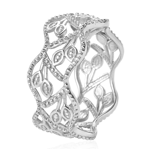 ALLORO Ring mit Diamantakzenten, 925 Silber platiniert image number 6