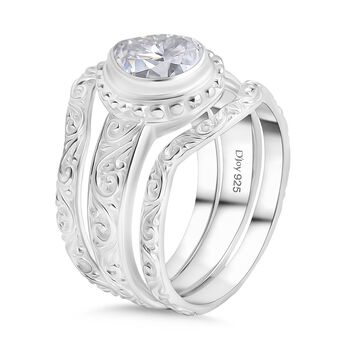 D'Joy Royal Bali Tropfenschliff Moissanit Ringe und Anh&auml;nger in 925 Silber