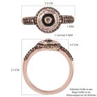 Natürlicher Champagner Diamant Ring 925 Silber Roségold Vermeil image number 6