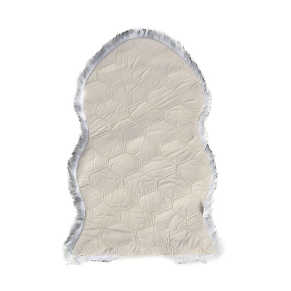 Seidenweicher und langfloriger Kunstfellteppich, 100x60 cm, weiß image number 3