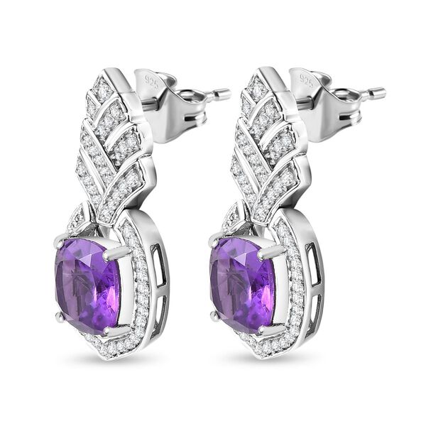 Afrikanische Amethyst und Zirkon-Ohrringe - 6,22 ct. image number 4